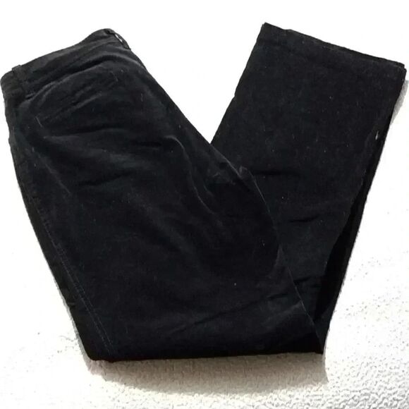 Charter club pants full length straight leg black velvet corduroy pants size 8 - Picture 1 of 7